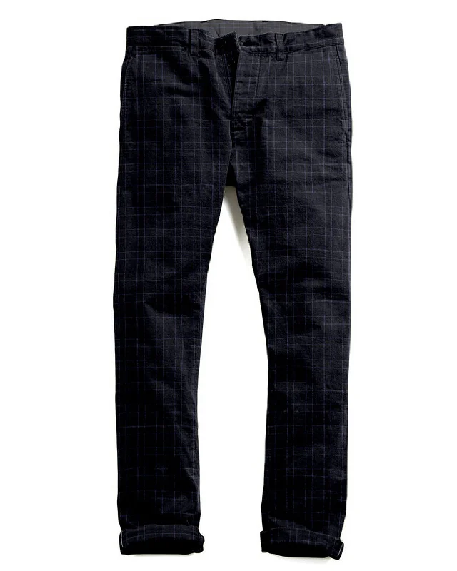 Stylish pants for casual outings-Loro Piana: Dark Blue Tartan Checks