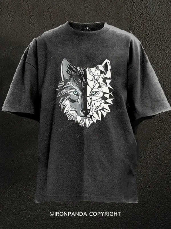 T-shirts for travel and adventure lovers-COOL Wolf Washed Gym Shirt