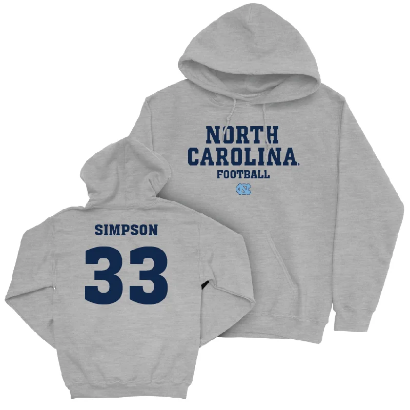 Fashion-forward hoodies with modern prints-UNC Football Sport Grey Staple Hoodie  - Curtis Simpson