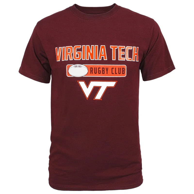 T-shirts with artistic abstract designs-Virginia Tech Rugby Club T-Shirt by Champion