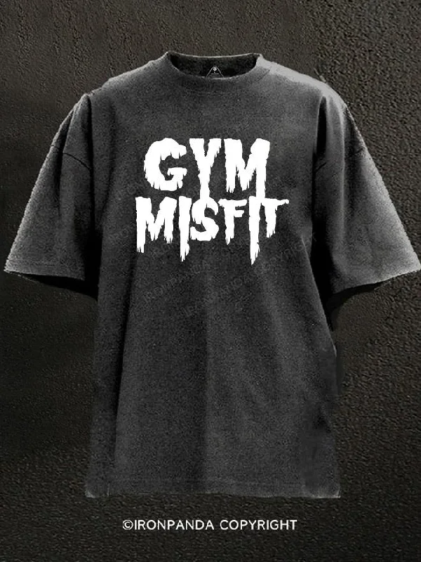 Custom tie-dye T-shirts for creative fashion-Gym Misfit Washed Gym Shirt