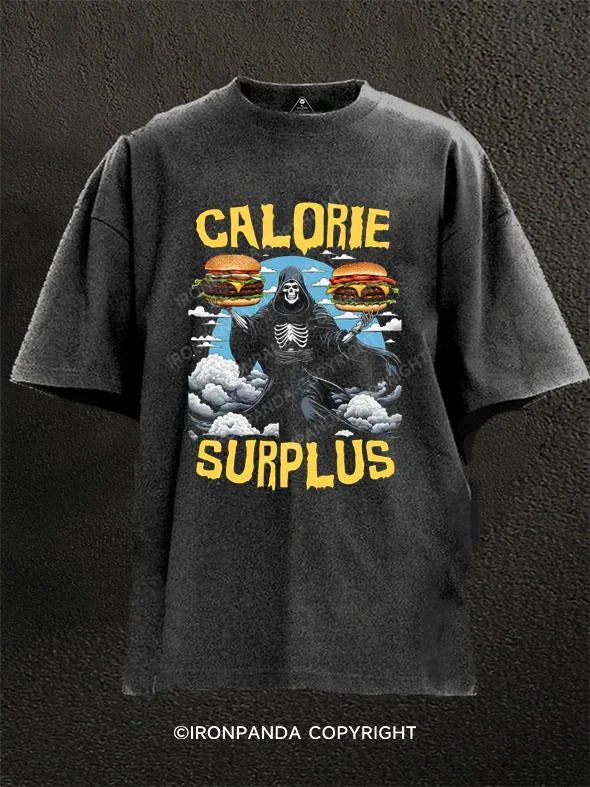 Best T-shirts for screen printing designs-Calorie Surplus Washed Gym Shirt