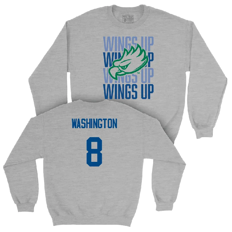 Stylish long sleeve shirts with subtle prints for a sleek look-Sport Grey Men's Basketball Wings Up Crew  - BB Washington