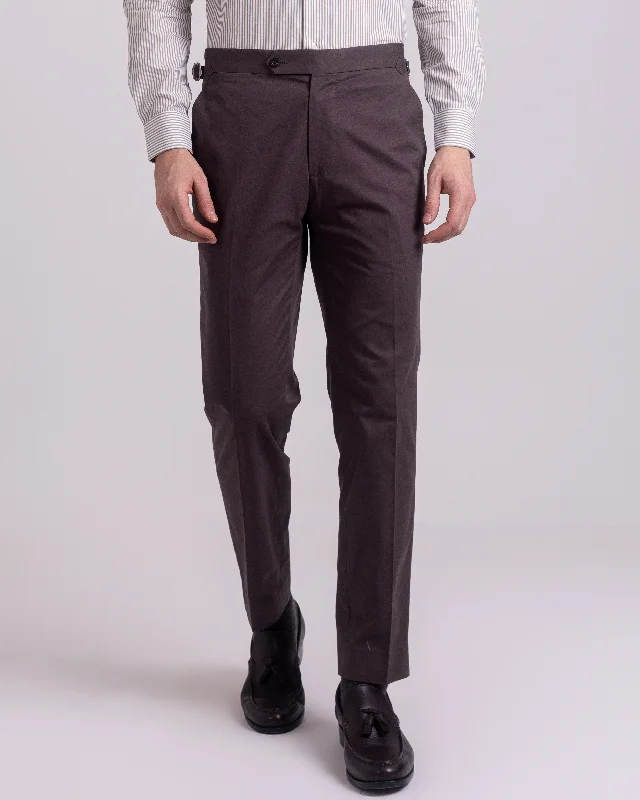 Soft corduroy pants for cozy, autumn outfits-Choco Brown Plain Dress Pant