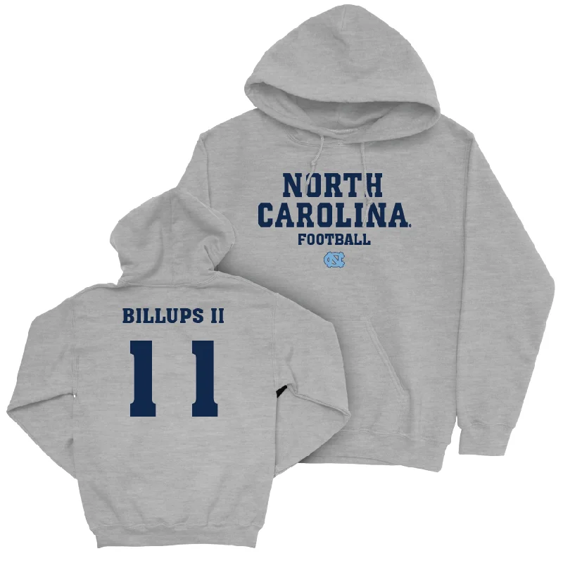 Warm fleece-lined hoodies for colder months-UNC Football Sport Grey Staple Hoodie - Paul Billups II