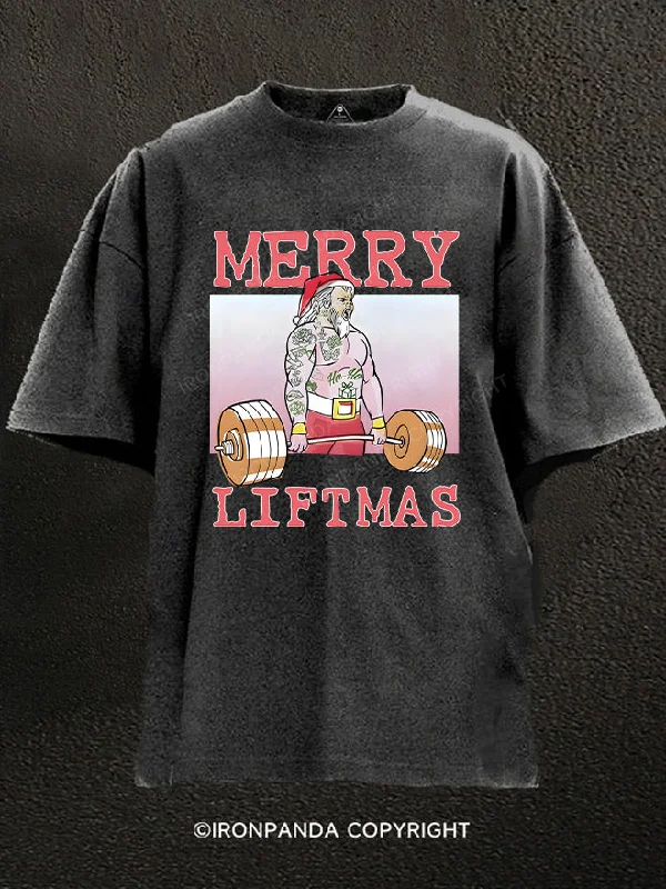 T-shirts for casual wear in every season-Merry Christmas Washed Gym Shirt