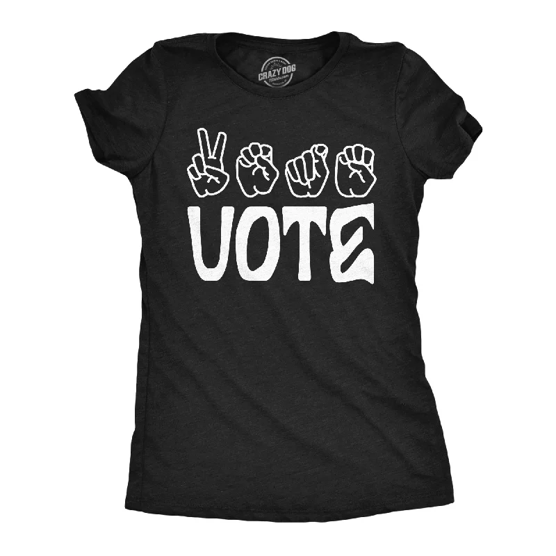 Stylish T-shirts with graphic designs for casual wear-Vote Sign Language Women's T Shirt