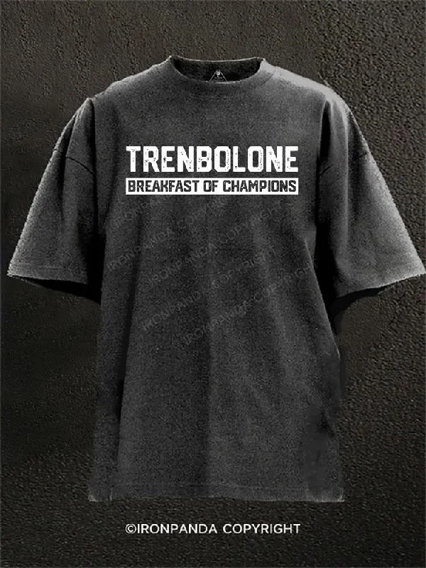 Best quality T-shirts for screen printing-Trenbolone Breakfast Of Winners Washed Gym Shirt