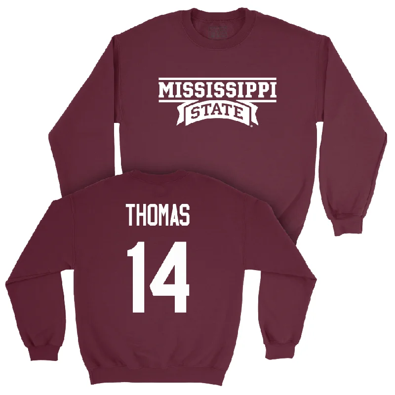 Affordable long sleeve shirts for bulk orders-Maroon Women's Basketball Team Crew - Kayla Thomas