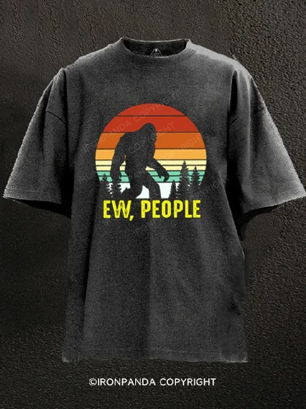 T-shirts with bold prints for stand-out style-Ew People, Bigfoot Sasquatch Washed Gym Shirt