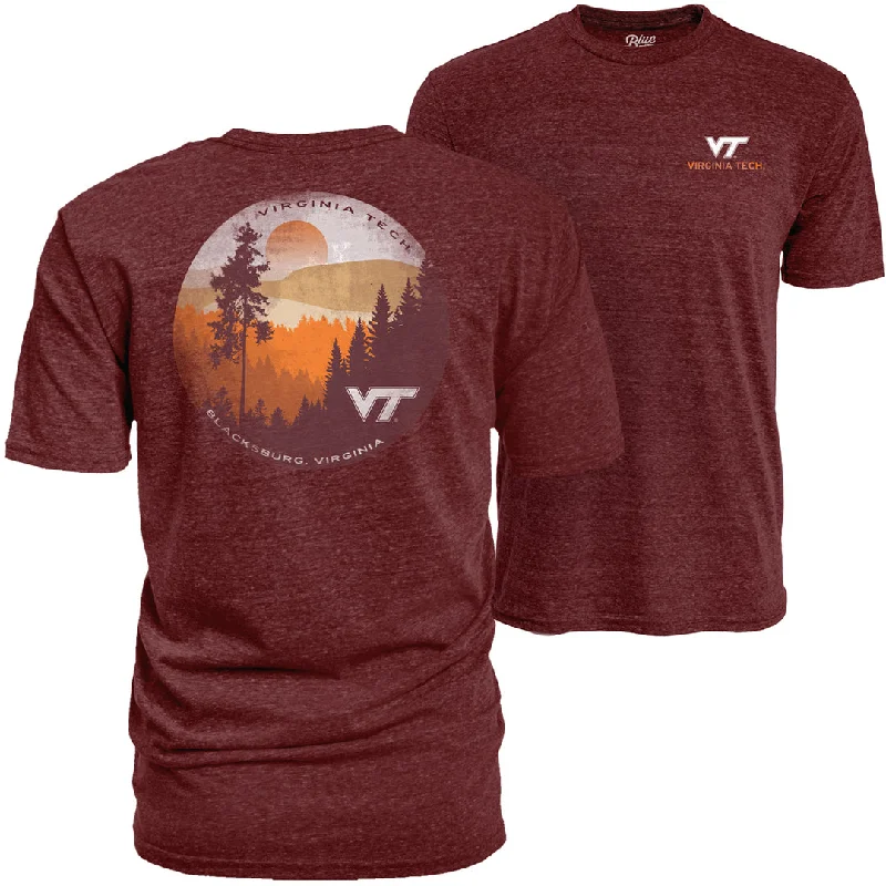 Vintage-style T-shirts for retro lovers-Virginia Tech Collegiate Pines T-Shirt: Maroon