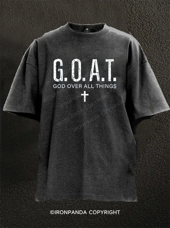 Personalized T-shirts for wedding parties-God over All Things Washed Gym Shirt