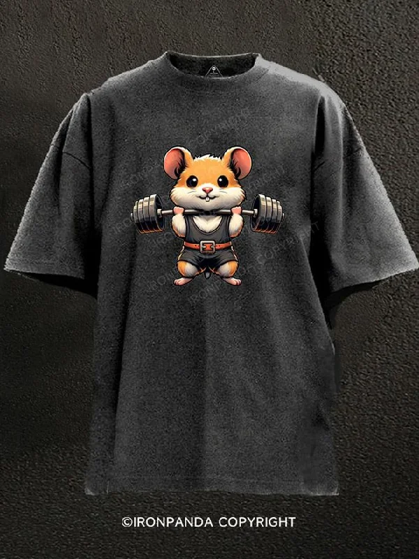 High-quality T-shirts for team events-Hamster Workout Washed Gym Shirt