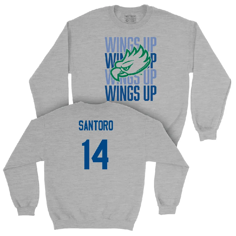 Eco-friendly long sleeve shirts made from organic cotton-Sport Grey Women's Basketball Wings Up Crew - Casey Santoro