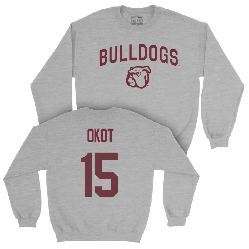 Long sleeve shirts with deep, rich colors for autumn fashion-Sport Grey Women's Basketball Bulldogs Crew  - Madina Okot