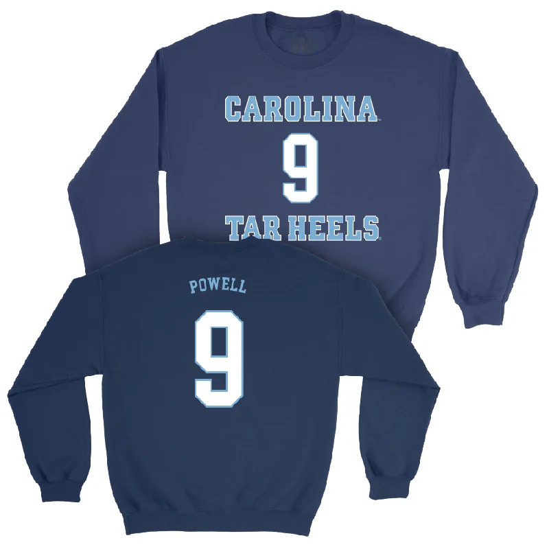 High-quality long sleeve shirts for screen printing designs-UNC Men's Basketball Sideline Navy Crew  - Drake Powell