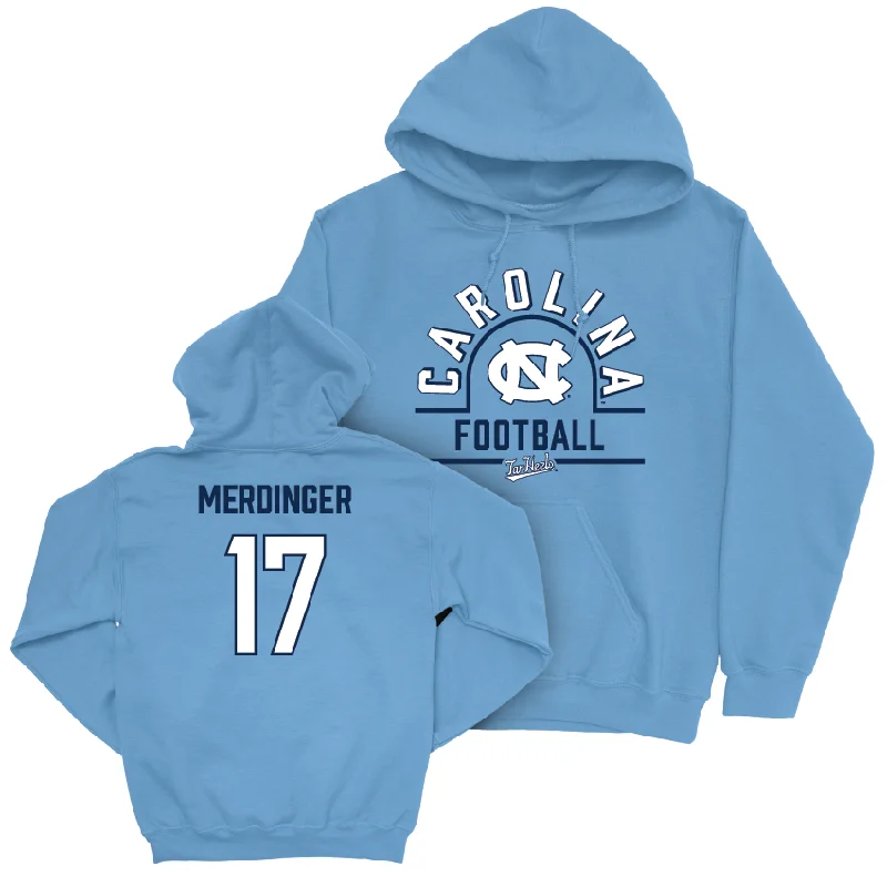 Hoodies with sleek designs for minimalistic fashion-UNC Football Carolina Blue Classic Hoodie - Michael Merdinger