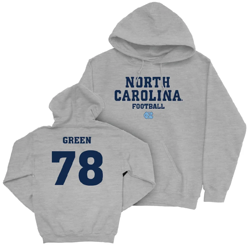 Casual hoodies for layering in colder weather-UNC Football Sport Grey Staple Hoodie - Trevyon Green