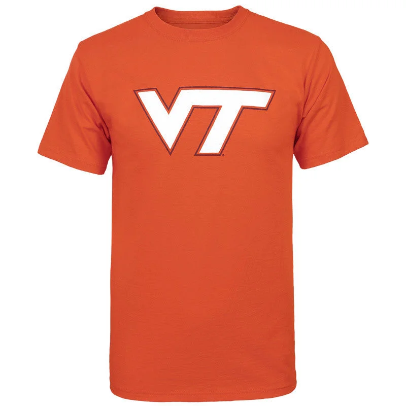 Custom T-shirts with catchy phrases for marketing-Virginia Tech Logo T-Shirt: Orange by Champion