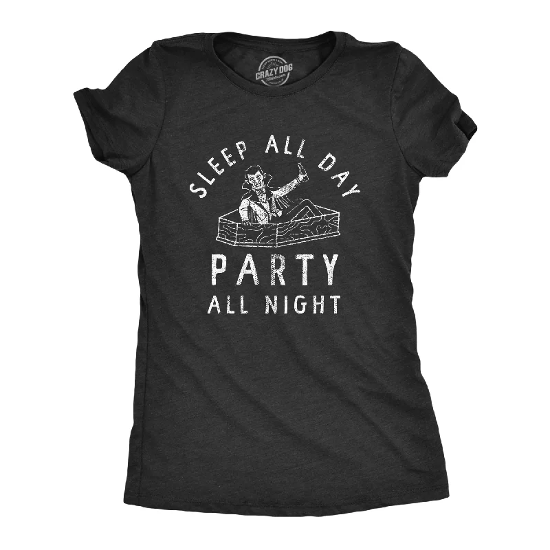 Classic logo T-shirts for brand enthusiasts-Sleep All Day Party All Night Women's T Shirt