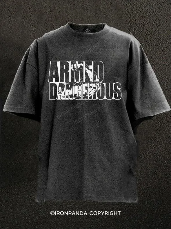 T-shirts for outdoor adventures and activities-Armed & Dangerous Washed Gym Shirt