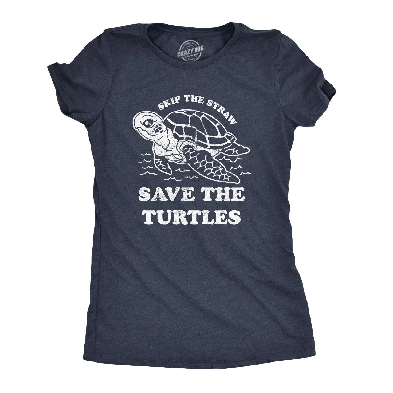 Unique T-shirts with creative illustrations-Save The Turtles Women's T Shirt