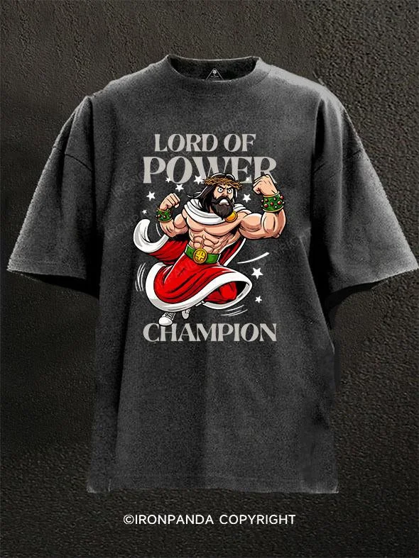 T-shirts with bold prints for stand-out style-Lord of Power,Champion Washed Gym Shirt