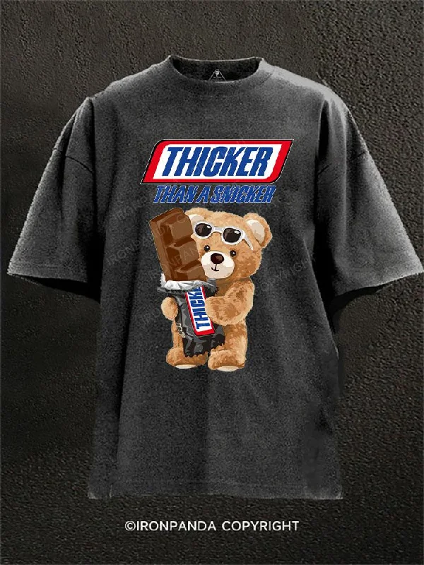 Custom T-shirts for school sports teams-bear thicker than a snicker Washed Gym Shirt