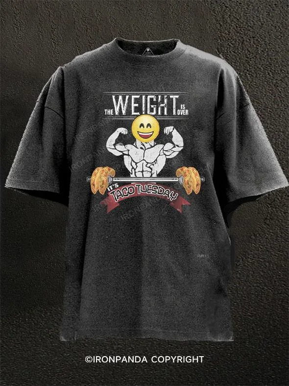 T-shirts with motivational quotes for inspiration-Weight Lifting Taco Washed Gym Shirt