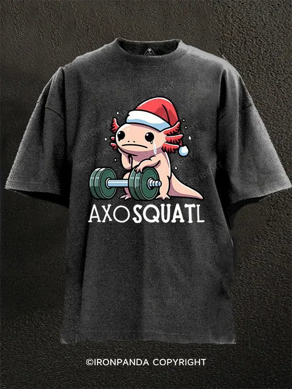 Custom T-shirts with team logos for sports fans-AXOSQUATL Washed Gym Shirt