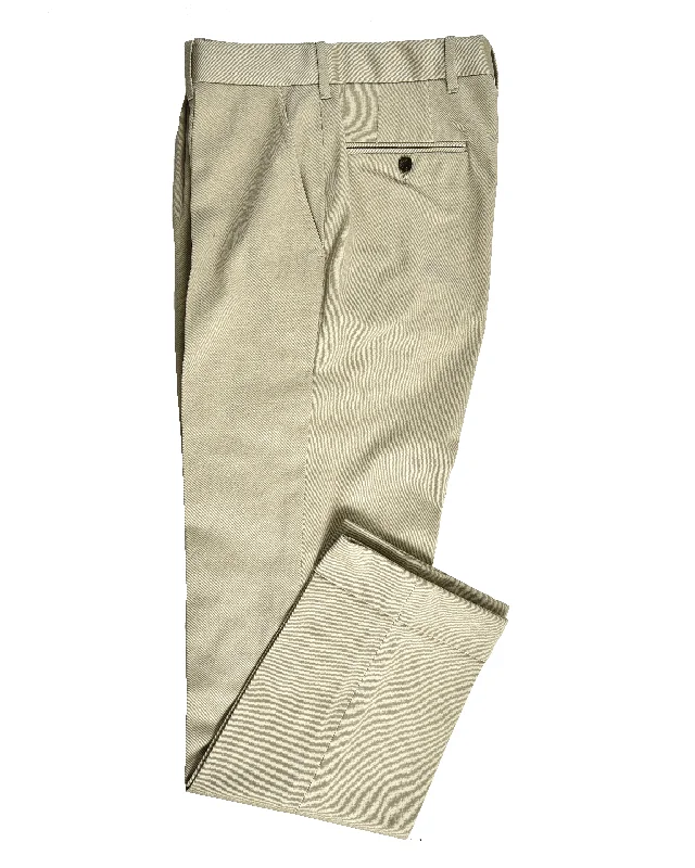 Trendy pants for street fashion-Khaki Cotton Twill Pant