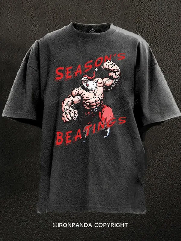 Custom T-shirts with unique patterns for fashion lovers-Seaon's Beatings Washed Gym Shirt