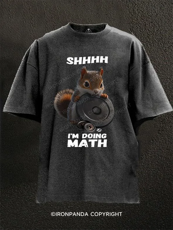 Stylish T-shirts with geometric prints for a modern look-squirrel shhh i'm doing math Washed Gym Shirt