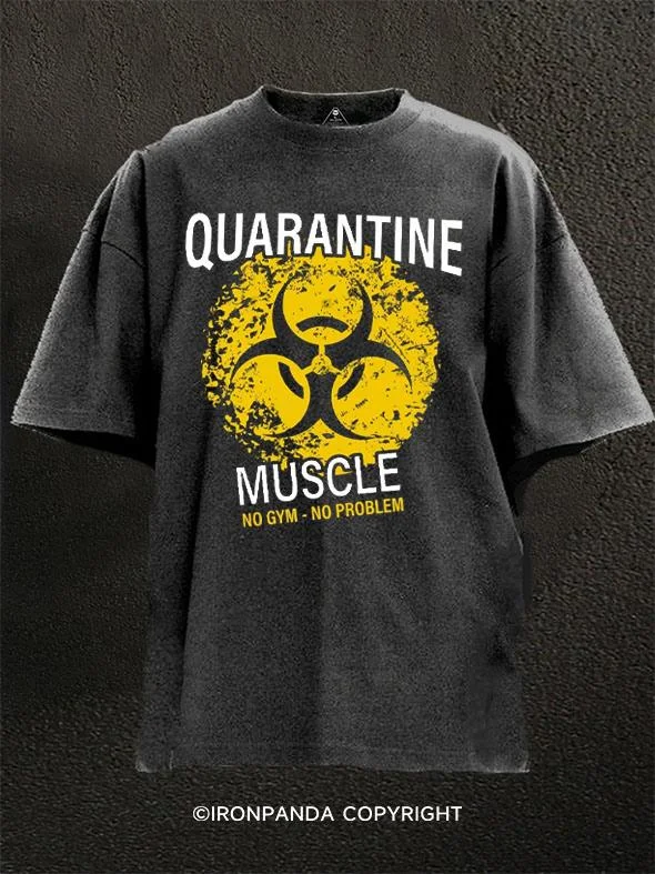 T-shirts for road trips with fun graphics-Quarantine Muscle Washed Gym Shirt