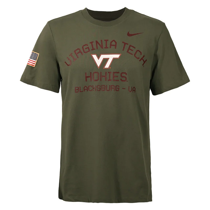 Stylish oversized T-shirts for casual comfort-Virginia Tech Dri-FIT Cotton Military Appreciation T-Shirt by Nike