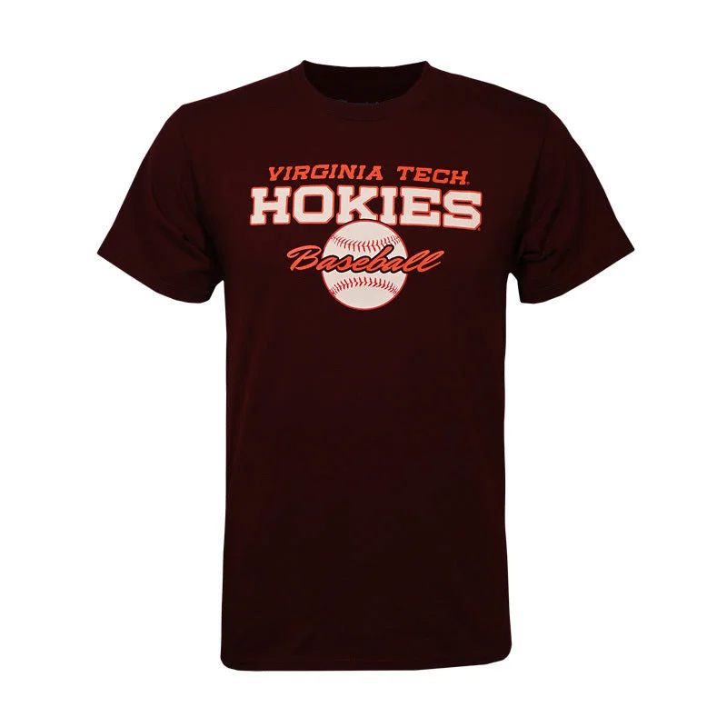 T-shirts with inspirational quotes for motivation-Virginia Tech Sports Core Baseball T-Shirt by Champion