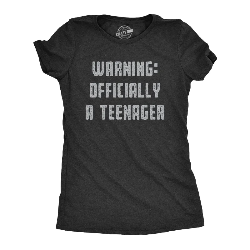 Personalized T-shirts for birthdays and celebrations-Warning: Offically A Teenager Women's T Shirt