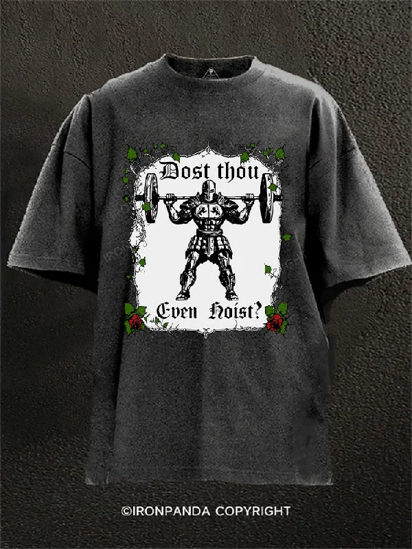 Classic logo T-shirts for brand enthusiasts-Dost Thou Even Hoist? Washed Gym Shirt