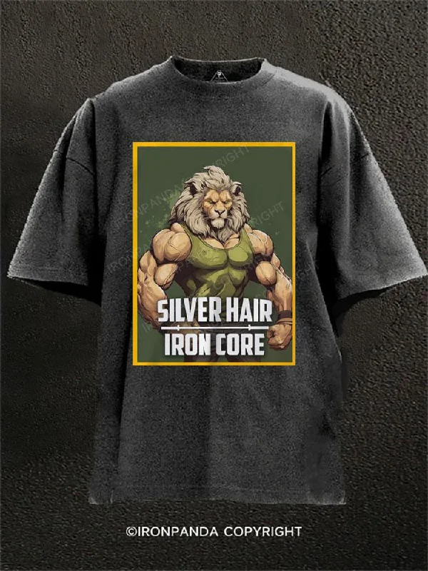 Custom T-shirts with team logos for sports fans-Iron Core Washed Gym Shirt