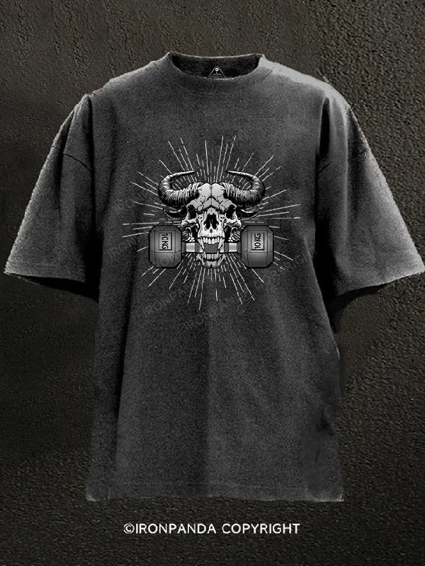 T-shirts for social events with group designs-savage bull Washed Gym Shirt