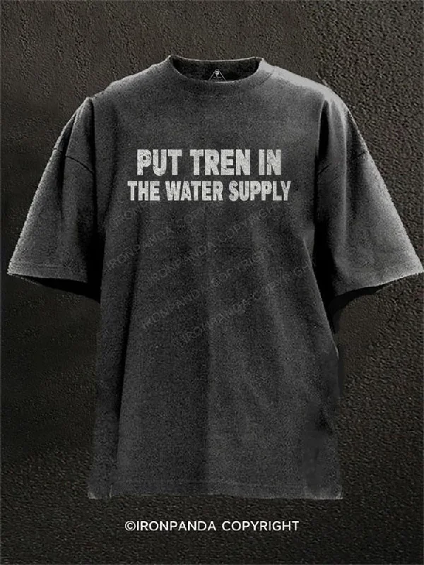 Performance T-shirts for sports and active wear-Put Tren In The Water Supply Washed Gym Shirt