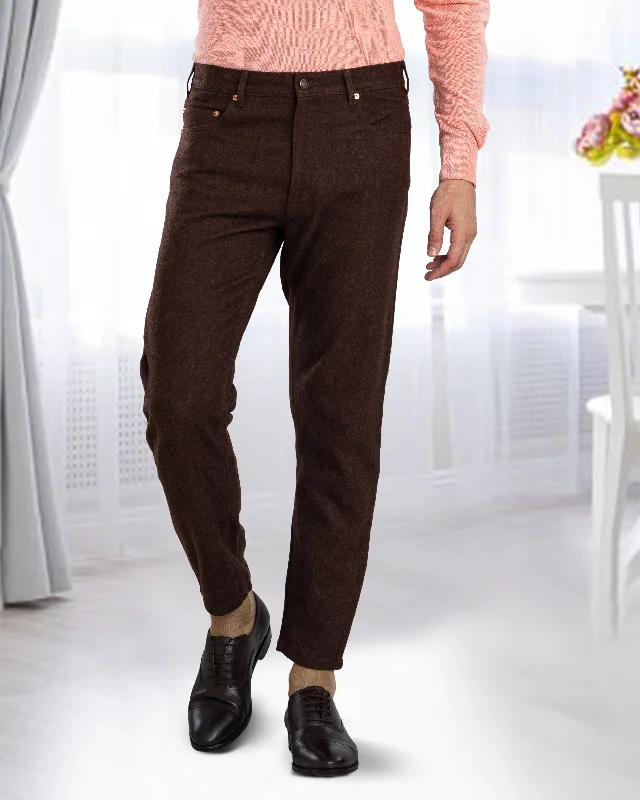 Affordable pants for bulk orders-Brown Wool Jeans