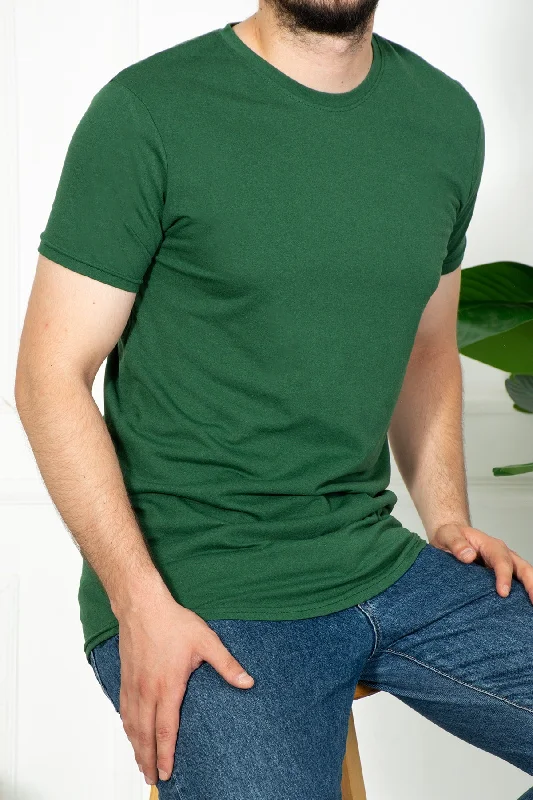 Comfortable T-shirts for travel and tourism wear-Green Men's Slim Tshirt