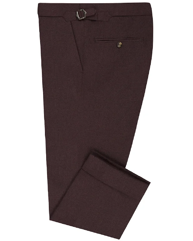 Durable work pants for construction and outdoor jobs-VBC -100% Wool Maroon Twill