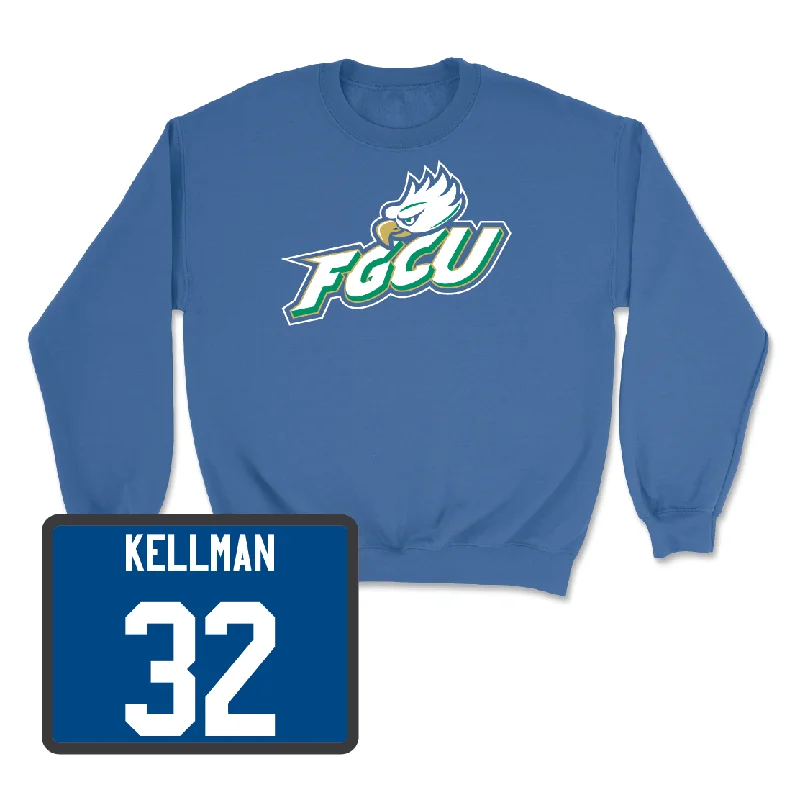 Comfortable long sleeve shirts for casual walks and outings-Blue Men's Basketball FGCU Crew - Keeshawn Kellman