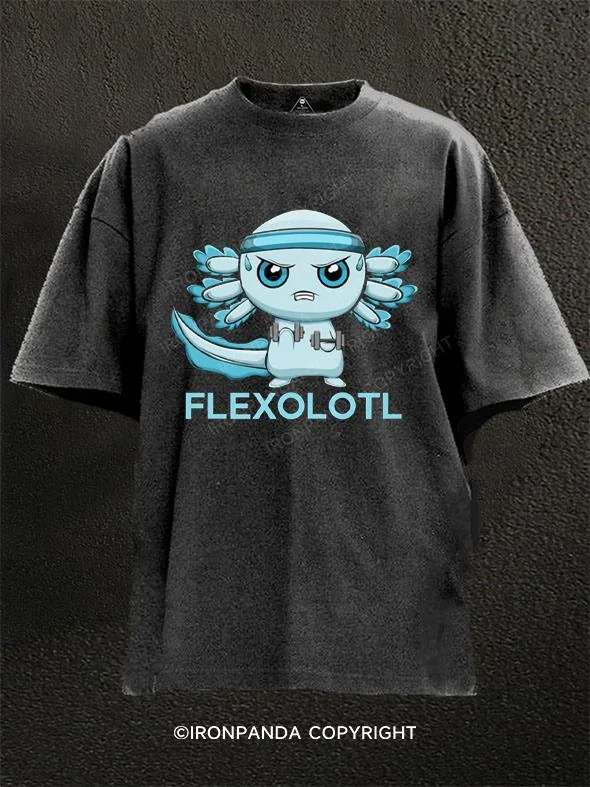 Comfortable and stretchy T-shirts for everyday wear-Flexolotl Axolotl Weightlifting Washed Gym Shirt