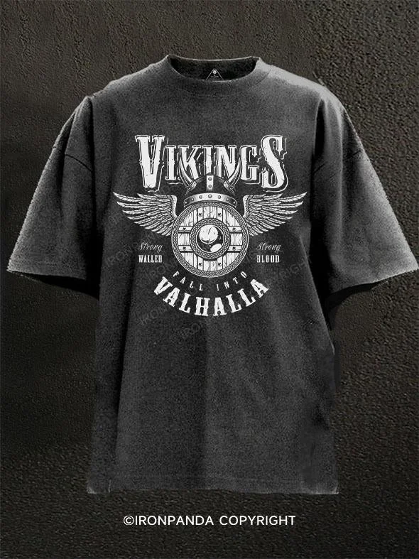 Comfortable T-shirts for outdoor activities-VIKINGS Washed Gym Shirt