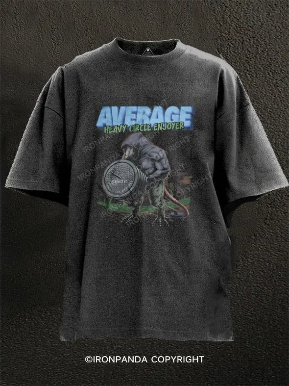 Stylish graphic T-shirts for men-Average Heavy Circle Enjoyer Washed Gym Shirt