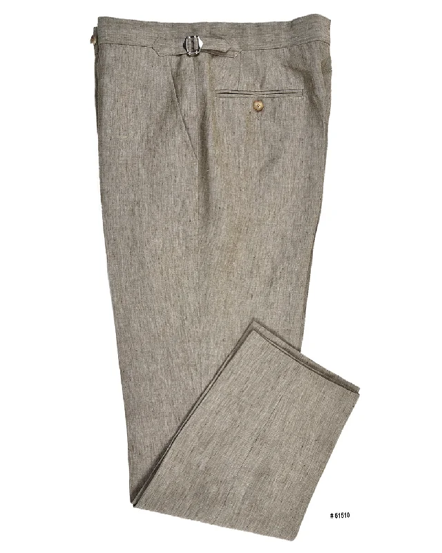 Affordable pants for school uniforms-Light Olive Linen Pant