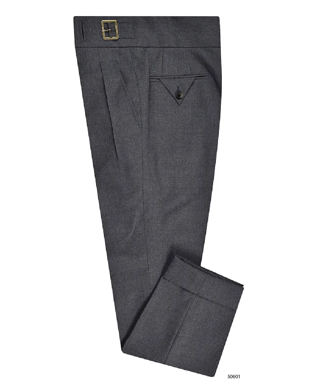 Custom-fit pants for a personalized, tailored look-Gurkha Pant in Dugdale New Fine Worsted Tropical Wool - Grey